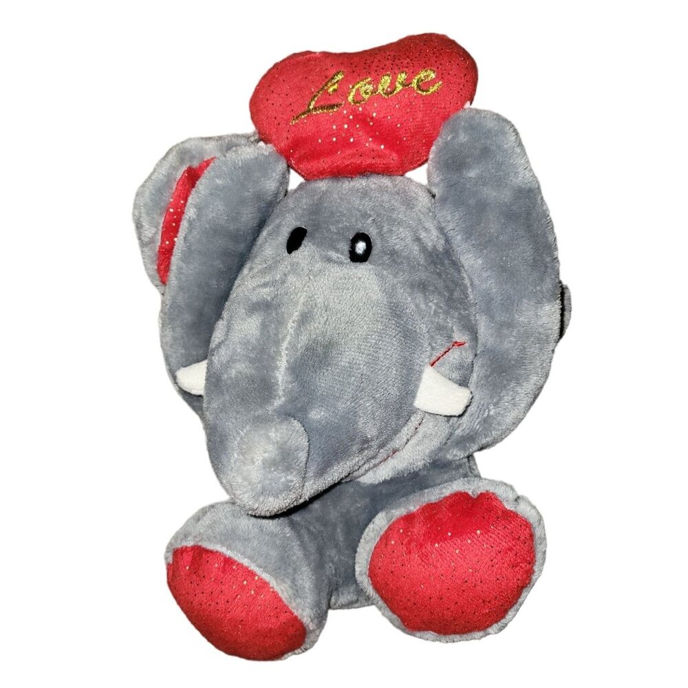 Valentines Day Elephant 10 inch Plush Love Heart Stuffed Toy Animal Adventure